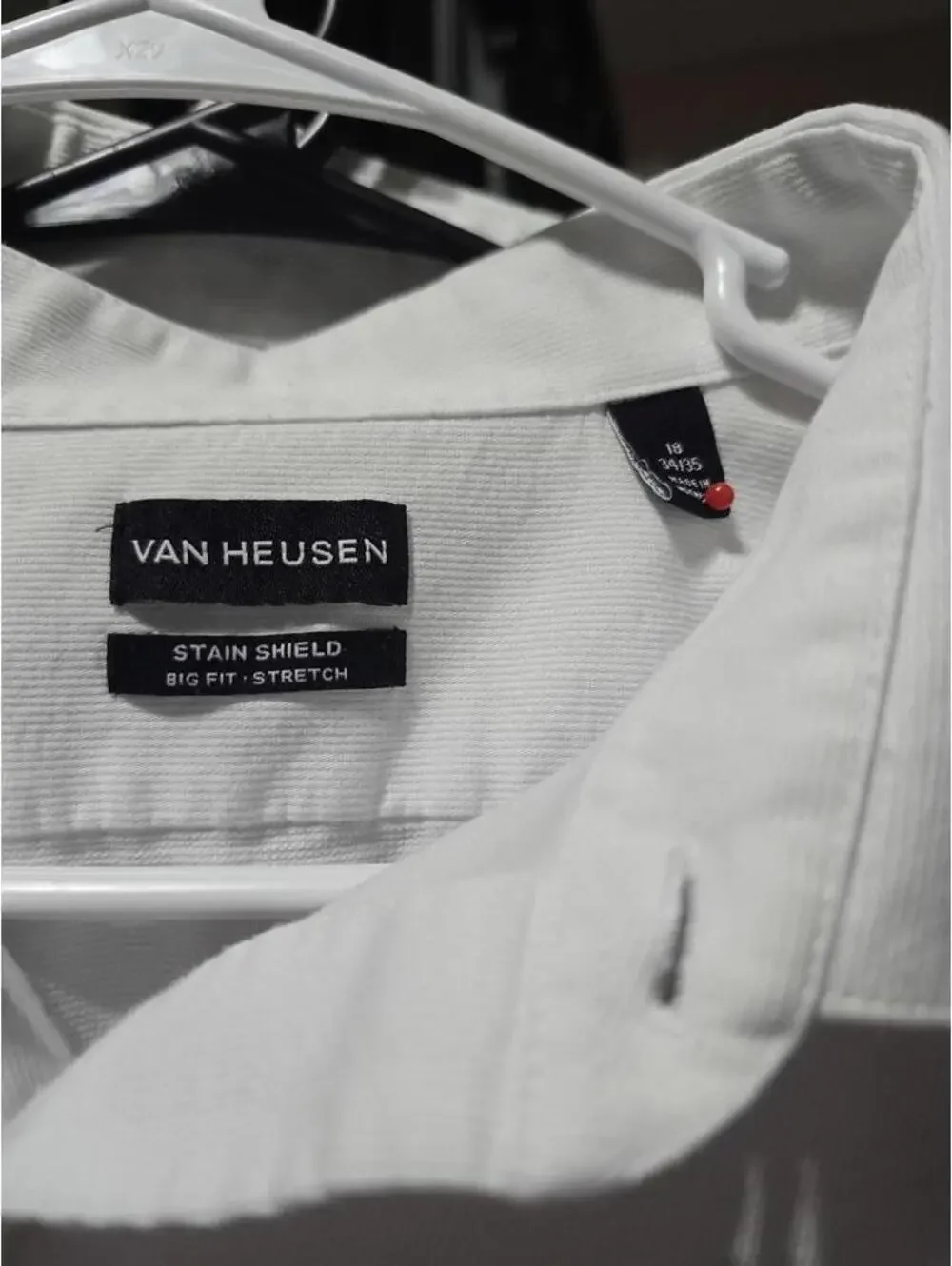 5 Pack Van Heusen Stain Shield Big Fit Stretch White Dress Shirt